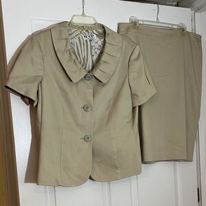 NYP Beige Skirt Suit Set